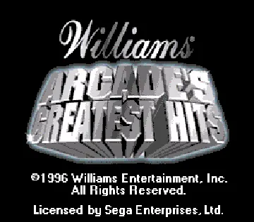 Williams Arcade's Greatest Hits (USA) screen shot title